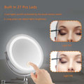 Miniatyrbillede 4 af 5: LED-belyst makeup-spejl - 10x forstørrelse, belyst vægmonteret badeværelsesspejl, dobbeltsidet fleksibel svanehals, 360° rotation med USB-kabel