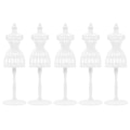 Miniatyrbild 1 av 3: 5 st Action Figure Tillbehör Liten Mannequin Stativ Mini Klädvisning Stativ Dockkläder Displ White 21x6.3cm