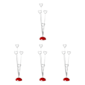 Miniatyrbillede 1 af 2: 3 stk. Hjerteformet Fotoholder Note Memo Clip Træ (sølv+rød) 4 stk. 4pcs