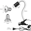 Miniatyrbild 2 av 5: Sköldpadds Värmelampa Kit Reptil Värmelampa Med 2 Uva Uvb Glödlampor 25w 50w Lång Bas Sköldpaddslampa 360 Rotation För Sköldpadda Reptil Ödlor Ormar Ch
