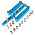 Miniatyrbillede 1 af 4: Selvcentererende Centering Jig, 6/8/10mm Punch Locator Jig Bor Guide Kit Punch Positioner Locator Værktøj til Træbearbejdning
