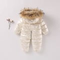 Miniatyrbillede 2 af 4: Baby Éndagsjakke med Dunfyld, Tyk Dunjakke til Børn, Éndagsdragt, 100cm, Beige beige 100cm