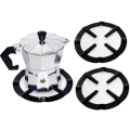 Miniatyrbillede 4 af 5: Skridsikker Sort Jern Gas Komfur Kogeplade Køkken Wok Støttering Kaffe Moka Pot Stativ Reduceringsring Holder (3 stk., Sort)