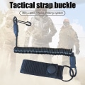 Miniatyrbillede 3 af 4: 4 stk. udtrækkelig nylon airsoft pistol fjederreb med plastik krog anti-tab elastisk fjeder nøglering rem udendørs camping vandreture