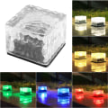 Miniatyrbillede 2 af 5: Solcelle Glasstenslys - Krystalstenslys - Have Solcelle Isblok Charmerende Glasstenslys Farveskiftende LED Havegård