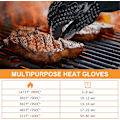 Miniatyrbillede 2 af 5: Grillhandsker, Anti-skold Ovnshandsker Op Til 800 °C Universelle Køkkenhandsker Varmebestandige Og Skridsikre Handsker Til Grill Køkken Og Pejs