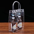 Miniatyrbillede 2 af 2: Transparent Plastik PVC Isvinpose Bærbar Totepose Gavepose Fødselsdagsfest Dekoration Bryllup Gave Lodret Stil Transparent 20x7x25cm Transparent 20x7x25cm