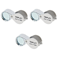 Miniatyrbillede 3 af 3: 3 stk. Lommestørrelse Oplyst Forstørrelsesglas Juvel Loupe Med 20x Forstørrelse Til Fin Kunstinspektion/ S 3pcs