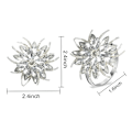 Miniatyrbillede 2 af 5: Bling Metal Servietringe Sæt af 12, Elegant Legering Diamant Snefnug Serviet Ring Dekoration Gaver til Bryllupper, Receptioner (Sølv)