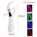 Miniatyrbilde 5 av 5: 9,7FT Halloween Oppblåsbar Hagedekor, Kjempe Fargeskiftende Spøkelse, Utendørs Oppblåsbar med Innebygd LED-lys for Plen, Hage, Fest