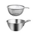 Miniatyrbillede 1 af 4: 1 Sæt Rustfrit Stål Si-Drænbasket Med Bassin Risvaskeskål Metal Si-Sigte SifterSølv15X6.5X8.6CM Silver 15X6.5X8.6CM