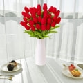 Miniatyrbild 4 av 5: Konstgjorda Tulpaner, 10 stycken Konstgjorda Silketulpaner, Blommor i Latexmaterial, Verklighetstroende Touch, Bröllop, Sovrum, Familj, DIY