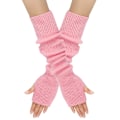 Pikkukuva 1 / 4: Kashamiirisekoitetut käsivarsinlämmittimet talviset sormittomat käsineet neulotut pipohanskat rannelämmittimet peukalonreiällä naisille Pink One size fits all