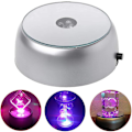 Miniatyrbillede 1 af 4: 2 stk - Multifarvet LED Lys Rund Lysbase Til Klar Cocktailglas (7cm)