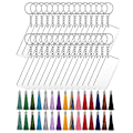 Miniatyrbillede 1 af 4: Rektangulære Akryl Nøglering Blanks Med Nøglering Ringe Tassel Små Ringe
