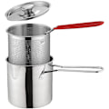 Pikkukuva 1 / 2: 1 Set Ruostumattomasta Teräksestä Valmistettu Friteeraussetti Metalli Friteerauskattila Ja Korit Syvä Friteerauskattila Friteerauskori Keittiölle 13x12c 13x12cm