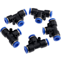 Miniatyrbillede 2 af 5: 5 stk. Havevandsslange Fittings Vandhane Slangeforbindelse 3-vejs Pneumatisk Hurtigkobling Push-in-8mm Slangeforbindelse til Forbindelse af Vandledning