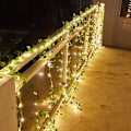 Miniatyrbilde 4 av 5: Kunstig Eføy, 10m Lønnblad Fe-lys, Kunstige Planter Med 100 LED-lys Og Grønne Blad, Lyslenke For Hage, Hjem, Bryllup