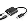 Miniatyrbillede 1 af 3: USB-C Hovedtelefonadapter 2 i 1 Adapter 3,5 mm Hovedtelefonudgang og Opladning