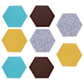 Pikkukuva 1 / 2: 8 kpl Kuva-ilmoitustaulu Huopa Heksagon Laatat Mini Seinä Ilmoitustaulu Huopa Neula Lauta Laatat Sekalaiset Värit 14X12CM Assorted Color 14X12CM
