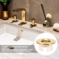 Miniatyrbillede 5 af 5: Vask Overløbsring, Krombelægning Vask Huldæksel, Rundt Overløbsdæksel Vaskekant til Badeværelse Køkkenvask Toilet Vaskebassin (4 stk., Guld)
