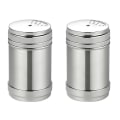 Miniatyrbilde 1 av 2: 2 stk Rustfritt Stål Shaker Krydderkrukker Krydderboks Små Shakers Kjøkken Krydderkrukke Dredge Silver 6.5X6.5X11CM