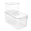 Pikkukuva 1 / 2: 2 kpl Jääkaappikontti Hedelmät Vihannekset Valutuslaatikko Keittiön Säilytyslaatikko Läpinäkyvä 31.7X16.4X14.7CM Transparent 31.7X16.4X14.7CM