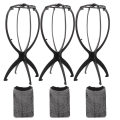 Miniatyrbilde 1 av 2: 3 stk Praktisk Parykk Stativ Holdbar Parykk Oppbevaringsstativ Med 3 stk Parykknett Svart 35X17cm Black 35X17cm