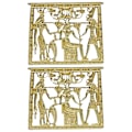Miniatyrbillede 1 af 3: 2 stk Retro Stil Egyptisk Tempel Brystpin Coat Dekorativ Brosche Tilbehør Guld 5.1x4.2x0.5cm Golden 5.1x4.2x0.5cm