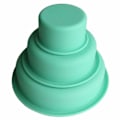 Miniatyrbillede 1 af 3: 3-lags Silikon Rundt Formet Pandekageform Silikon Kagebageform Bageudstyr