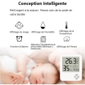 Miniatyrbillede 2 af 5: Mini Høj Præcision Digital Indendørs Hygrometer Termometer Hjemmetermometer Med Foldbar Stativ Og Alarmur Til Komfortniveauindikator For Hjemmet
