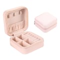 Miniatyrbillede 4 af 5: Små Smykkeæsker Dobbeltlags PU Læder Smykkeopbevaring Smykkeæske (1 stk. Nøgen Pulver)