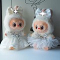 Pikkukuva 2 / 5: /RYI/Labubu Vaatteet ja asusteet vain, nuket eivät sisälly, Labubus Original vaatesetti La Bubu -nukelle #3 Golden dress + bow + headdress