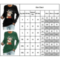 Miniatyrbilde 3 av 3: Juleelg Trykket Langærmet Rundhals T-skjorte for Kvinner Xmas Tee Shirt TopperSGrey Grey S