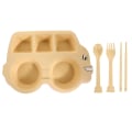 Miniatyrbillede 1 af 3: 1 Sæt Middagstallerken Gittertallerken Babytallerken Pan Tykkelse Tallerken Spædbarns Tallerken Skål Gul 30X20.5X4cm Yellow 30X20.5X4cm