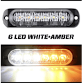Miniatyrbillede 3 af 4: 3 stk. 12-24v Højlys Single Row 6led Lastbil Advarselslys Motorcykel Pickup Ombygget Dekorativ Eksplosiv Blitzlys Stro