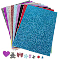 Pikkukuva 1 / 5: Glitter-paperia, 30 kimaltavaa tarraa, erittäin sopiva lasten DIY-lahjapakkauksiin, syntymäpäiväjuhlan koristeluun, lehtiöön, käsityöpaperiin, 10 väriä