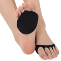 Miniatyrbillede 1 af 3: 2 stk. Toe Topper Liner Sokker Svampepude Usynlige Damesokker Uden Tå til Høje Hæle Sandaler Sling Back Sort Black