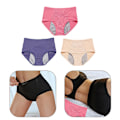 Pikkukuva 3 / 5: 4 kpl Mukavat Fysiologiset Alusvaatteet Hengittävät Kuukautisvaatteet Naisille Sekalaiset Värit Assorted Color XXXL