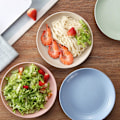 Pikkukuva 5 / 5: Vehnänolki-kuitulautanen | 4 kpl setti 22,3 cm Biohajoavat terveelliset lautaset/illalliset/menu-lautaset, mikroaaltouuni- ja astianpesukoneenkestävä astiasto - BPA-vapaa & 25 cm 25cm