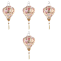 Miniatyrbilde 2 av 2: 4 stk Blomstermønster Lanterne Vietnam Lanterne Mid-høst Silke Lanterner For Utendørs 4stk 53X19CM 4pcs 53X19CM