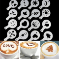 Miniatyrbillede 2 af 3: 16 stk. Kaffe Latte Art Stencils Skabeloner Kaffe Tilbehør yiyi