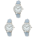 Miniatyrbild 1 av 2: 3 st Kvinnors Mode Vattentät Kvartsur PU-Läder Rem Enkel Casual Armbandsur 3 st 23,5X3CM 3pcs 23.5X3CM