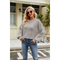 Miniatyrbillede 1 af 3: Dame Oversized Trøjer Efterår Fuzzy Knit Chunky Varmt Trøje grey M
