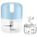 Miniatyrbillede 1 af 4: Elektrisk Mini Hvidløgshakker Lille Trådløs Madprocessor Bærbar Mini Hvidløgshakker Blender Kødhakker Vandafvisende USB Opladning Til Ingefær Løg Blå Blue