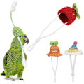 Miniatyrbillede 1 af 4: RYI)4 stk. Strikkede Smådyr Hat Sød Gulerod Jordbær Blomst Regnbue Kæledyr Hat Foto Rekvisitter