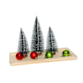 Miniatyrbilde 3 av 5: Mini Juletrær, Små Furutrær med Trebaser for Julen, Kunstige Juletrær, Juletrær