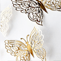 Miniatyrbillede 2 af 4: 24 stk 3D Butterfly Vægstickers 3 Størrelser Butterfly Vægstickers Vægskilt til Soveværelse Fest Bryllup Dekorationer Sølv Silver