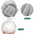 Miniatyrbillede 2 af 4: Blød Knude Pude, Håndlavet Strikket Kuglepude, Dekorativ Pude Til Soveværelse Sofa (20cm) Grå Grey