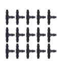 Miniatyrbillede 1 af 3: 50 stk Dryp Slangeforbindelser Vand Slange Adapter Barbed Forbindelser Passer Slange Dyseslange T-forbindelser Ga Black